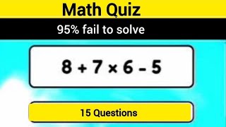 Math Quiz that will fail 95% of people 🤔👀❓#common #braingames