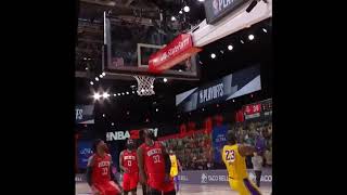 湖人vs火箭 9/11 36歲的LeBron James面對三人防守 重心不穩還能放進