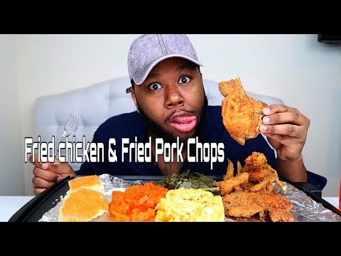 fried-chicken-&-fried-pork-chops-(soul-food)-mukbang