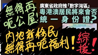 粵港澳居民「數字灣區」係乜嘢嚟？點解佢可以令到內地新移民，不能再喺香港呃公屋，呃綜援？三地統一身份證？