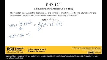 Calculating Instantaneous Velocity