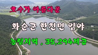 저수지뷰 임야/ 화순군 한천면 금전리 35,294제곱 2억6천만원 도로접 북향 화순읍10분거리 농림지역 임업용산지