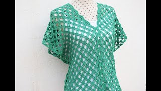 With only two rectangles, make this beautiful crochet blouse, for all sizes. Very easy