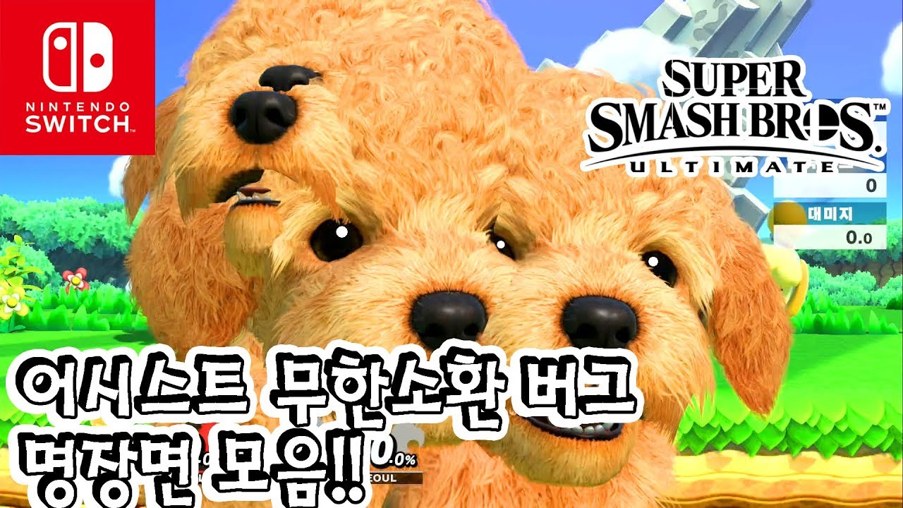 슈퍼 스매시 브라더스 얼티밋(대난투) 어시스트 캐릭터 무한소환 버그 명장면 모음!!-최준스 CJS