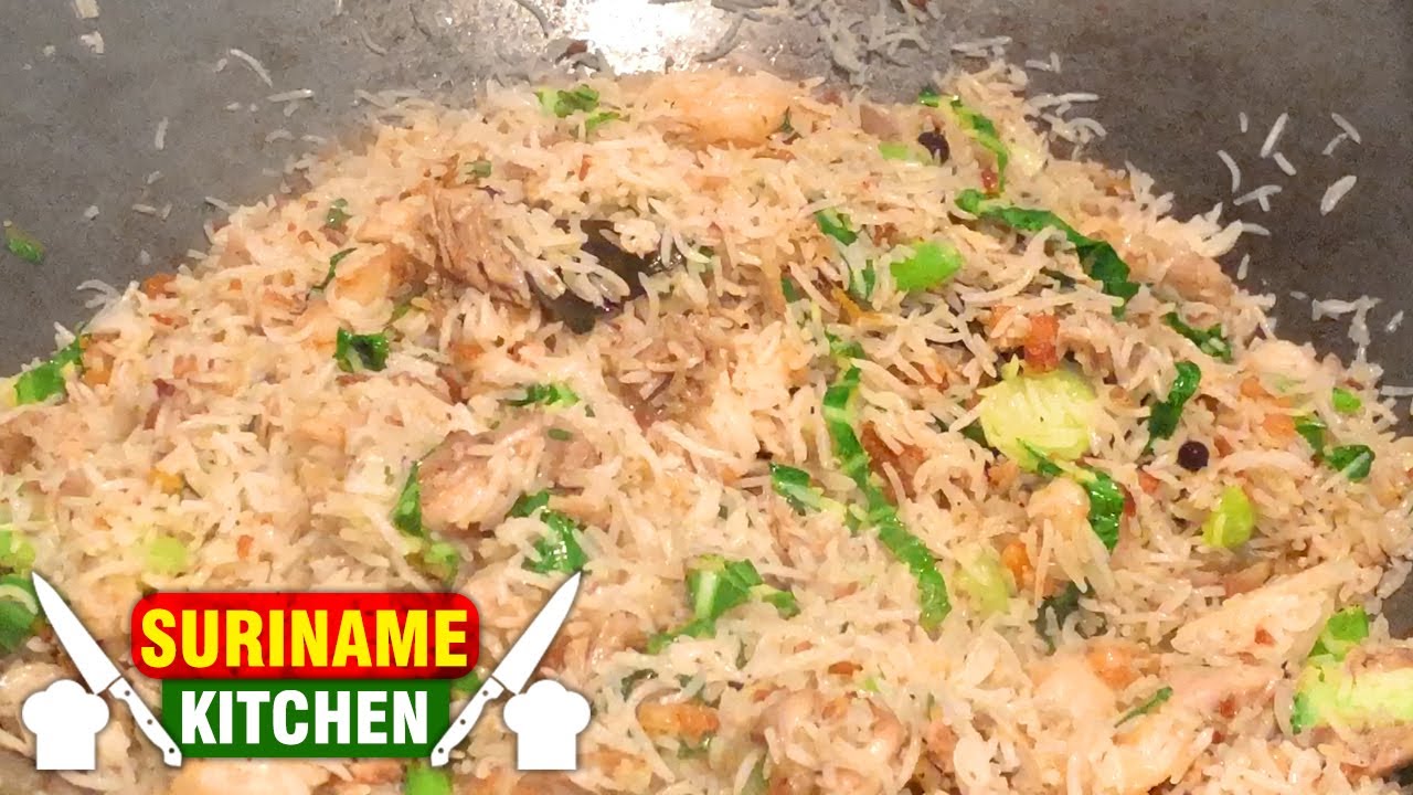 Surinaamse Witte Nasi Met Kipfilet En Garanalen | Surinamese Fried Rice  Chicken Fillet Shrimps - Youtube