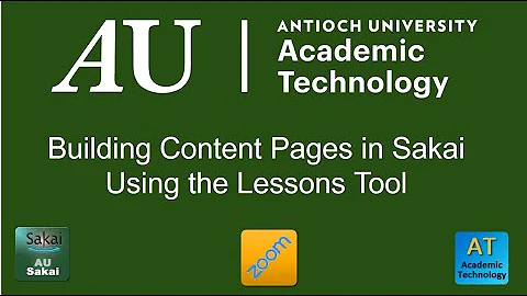 Building Content Pages in Sakai Using the Lessons ...