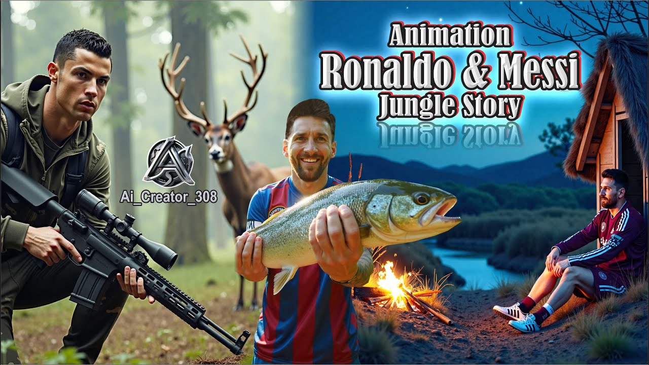 Animation Ronaldo & Messi Jungle Story | Ai Animation | Ai_Creator_308