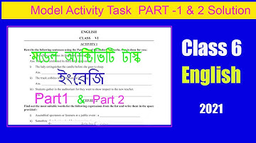 Class 6 Model Activity Task 2021 // English // Part-1 - class vi model activity task english