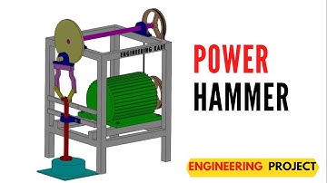 POWER HAMMER MACHINE ANIMATION | INDUSTRIAL AUTOMATED HAMMER MACHINE | MECHANICAL PROJECT