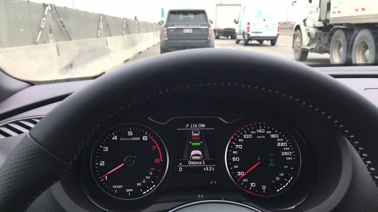 Adaptive cruise control demo - Audi A3 2016 - YouTube