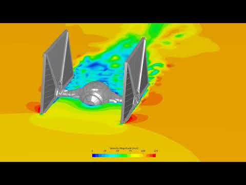 SimScale CFD for TIE Fighter combined