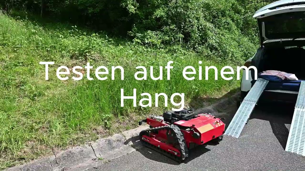 Raupenmäher als Hybrid- Benzin+Elektro mit Fernbedienung