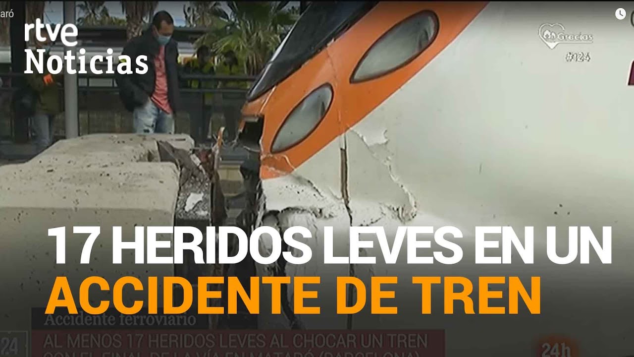 ACCIDENTE de TREN en la estación de Mataró, Barcelona | RTVE
