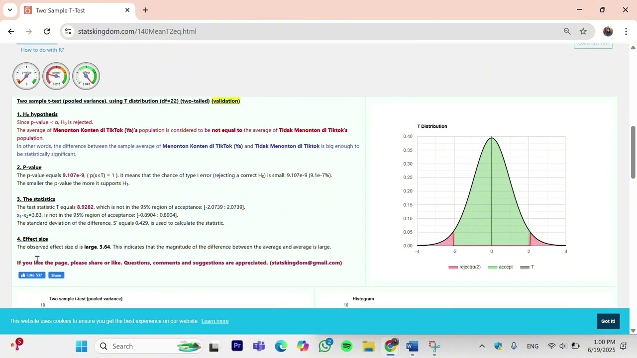 Tutorial Menggunakan Statskingdom.com Uji T-Test
