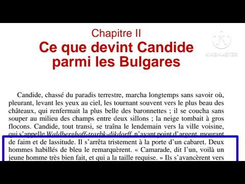 2bac#candide ou l' optimisme# chapitre 2 قراءة الفصل التاني التانية باكالوريا الأحرار والرسميين