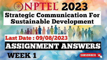 Strategic Communication For Sustainable Development NPTEL Assignment Answers Week 1 | Jul-Dec 2023