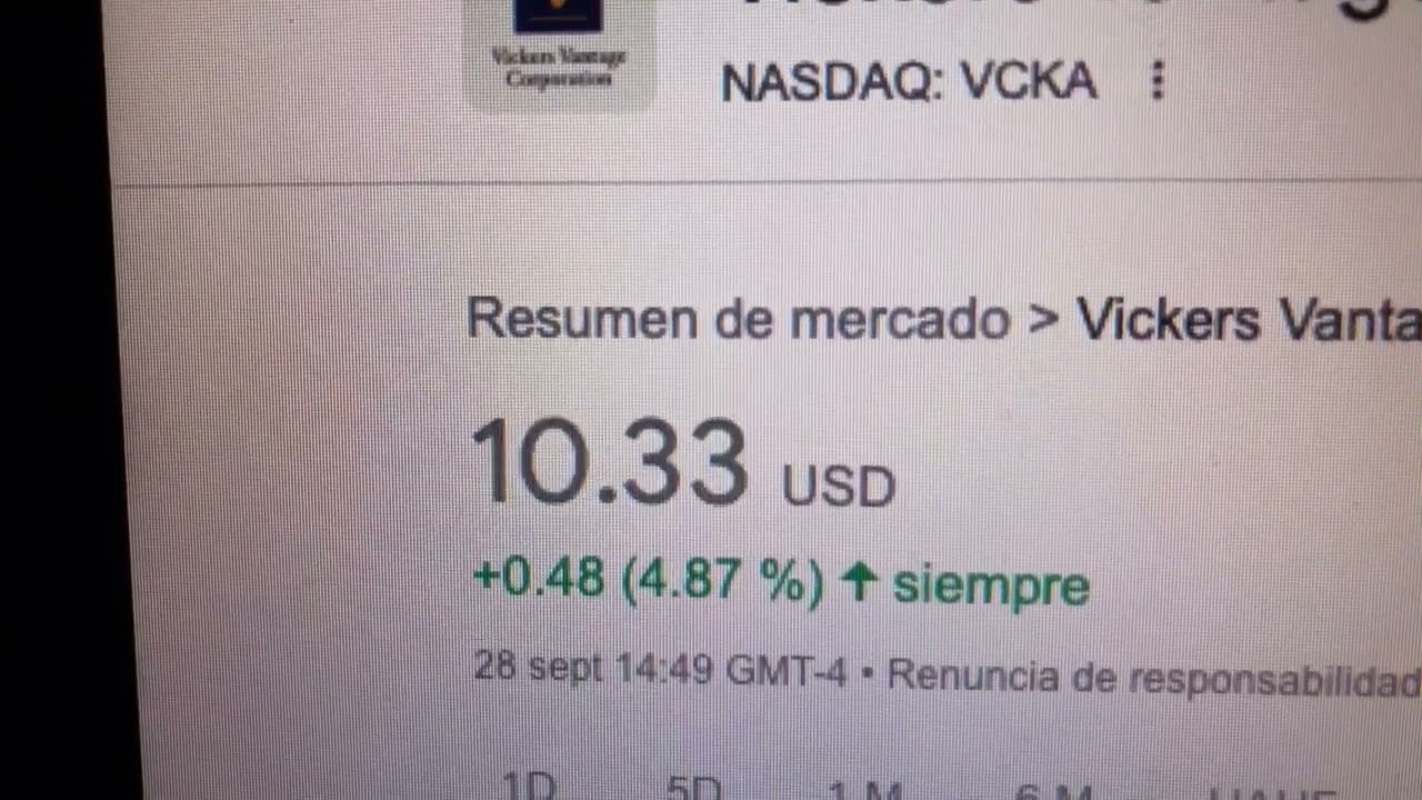🔴 Datos Sobre El Comercio De Acciones De Vickers Vantage Corp I VCKA 🔴