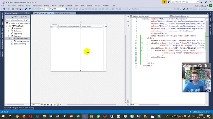 Pdf Text Reader. Code Example in C# WPF .Net using iTextSharp