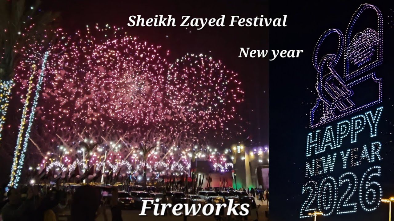 New Year Fireworks | Sheikh Zayed Festival -1| Alwathba | Abudhabi 