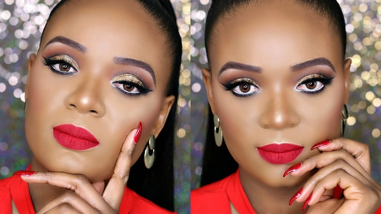 100 AFFORDABLE DRUGSTORE HOLIDAY MAKEUP TUTORIAL GLITTER EYES