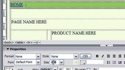 Work With the Properties Pane in Dreamweaver CS3