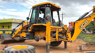 JCB 3DX Extra Backhoe Loader Tyre fittings Work in Operator || JCB Video