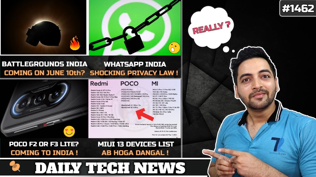 Battlegrounds Mobile India June 10th,WhatsApp Shocking Privacy Law India,POCO F2 Lite,China Rocket