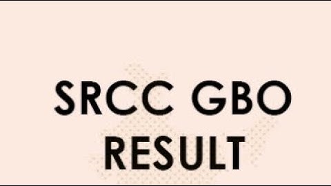 Finally SRCC GBO 2022 Results Announced. Do check the description box for the result details.