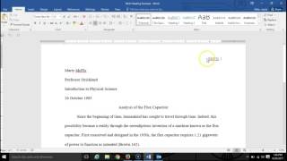 Page setup for heading and header in MLA format