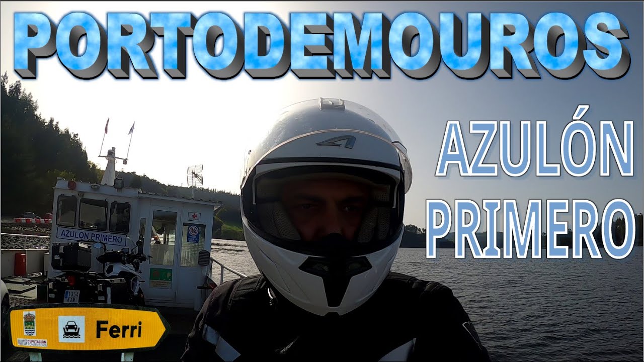PORTODEMOUROS. Galicia en Moto. Embalse de Portodemouros. Ferry Azulón Primero. Río Ulla.