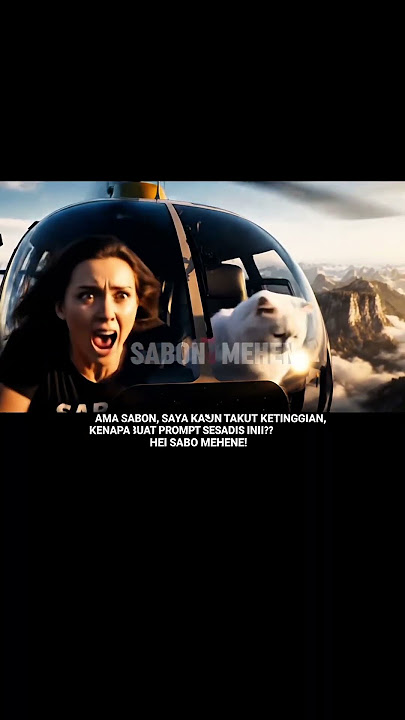 Wanita Cantik & Kucing Putih Panik Saat Terbang dengan Helikopter di Ketinggian!  #TakutKetinggian