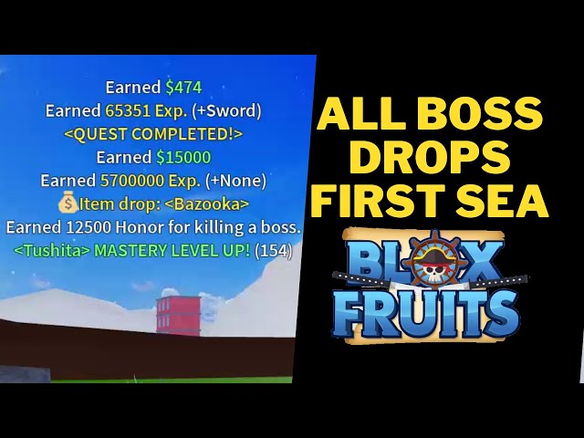 3 Sea Bosses Health And drop's - Blox Fruits 