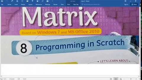 COMPUTER IT MATRIX PART-1 CLASS-5 CH-8  PROGRAMMING IN SCRATCH