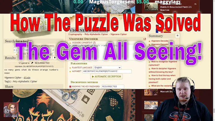 D2R 2.5 - How We Solved The Puzzle (The Gem All Seeing) Ottendorf Cipher