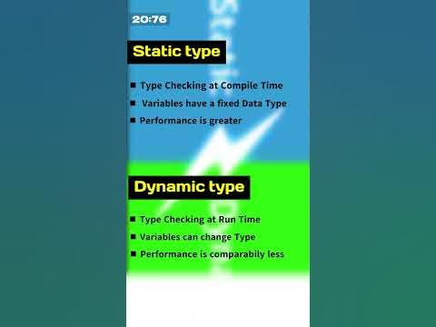 Difference between Static and Dynamic Type Language #javascript #python ...