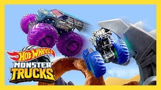 Monster Trucks take down GIANT SCORPION! | Monster Trucks Island | @HotWheels