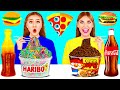 Gummy vs chocolate vs real noodles challenge by fun food