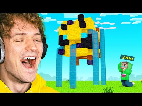 DESTROYING Jelly's GIANT STATUE In Minecraft! (Bee Town)