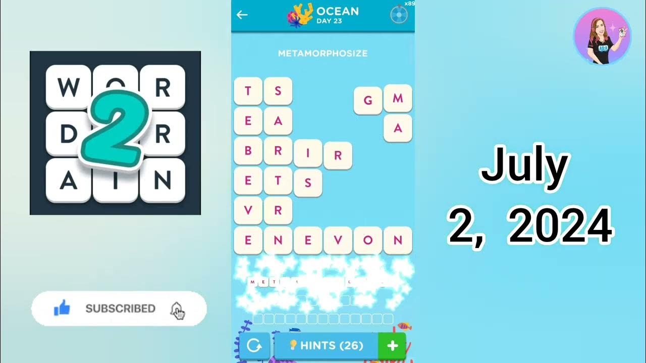 WordBrain 2 Ocean Event Day 23 July 2, 2024 Solution YouTube