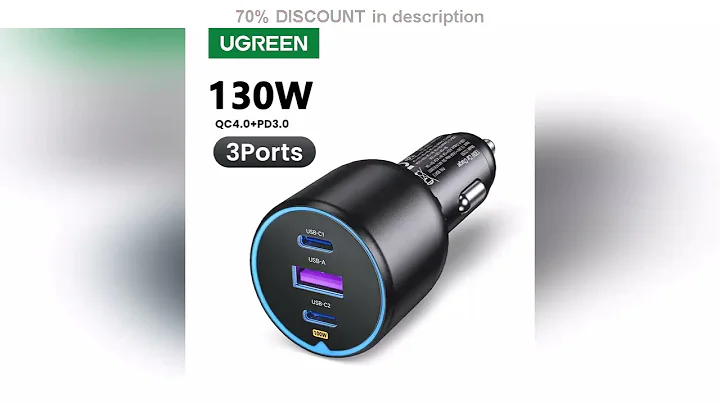 A must-have product! UGREEN 130W USB C Car Charger For Xiaomi iPhone 15 Samsung Galaxy S24 Laptops