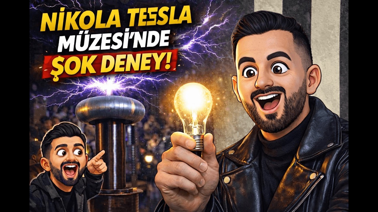 Nikola Tesla Müzesi’nde ŞOK Deney! Tesla Bobini Elimdeki Lambayı Yaktı ⚡ (Belgrad Vlog)