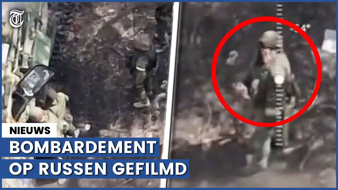 Russische soldaat toont middelvinger voor Oekraïense drone-aanval - YouTube