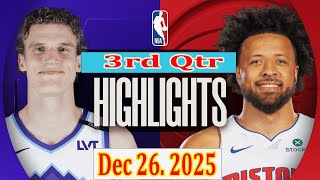 Utah Jazz Vs Detroit Pistons 3Rd Qtr Dec 26.2025 Highlights Nba Highlight