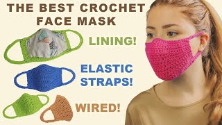 How to Crochet a Face Mask | With Elastic Straps and Lining! | Brunaticality Crochet