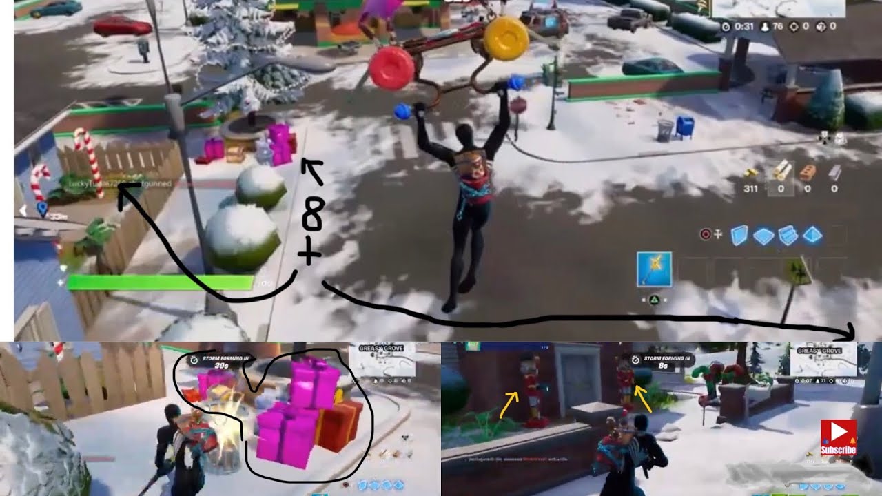 Destroy HOLIDAY DECORATIONS - FORTNITE CH 3 Season 1 Winterfest QUESTS - 