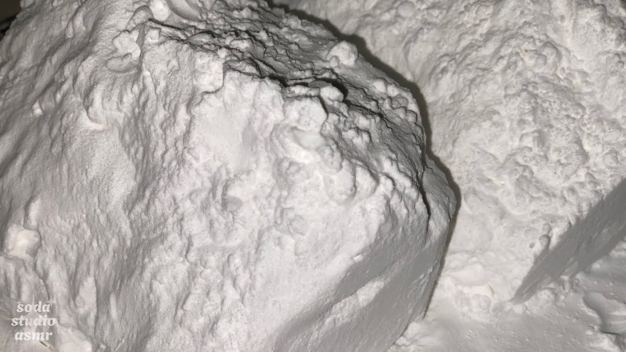 white crunchy baking soda crush 🤍 3 videos #bakingsodaasmr