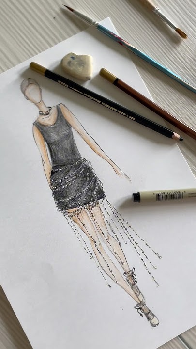 Рисую свой первый модный эскиз #painting #art #fashion #fashionsketches ...