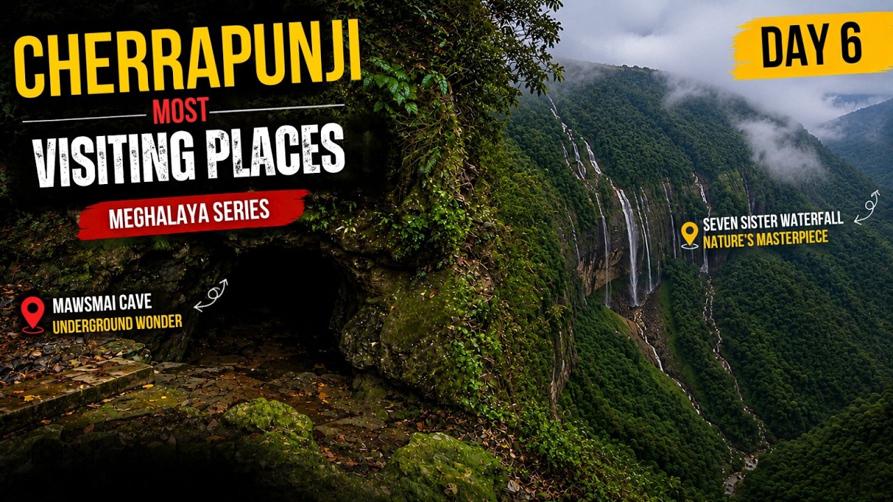 Seven Sisters Falls 😍 | Cherrapunji's Must-Visit Places & Mawsmai Cave | Meghalaya