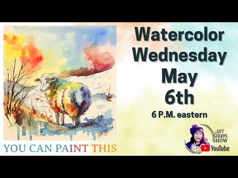 Colorful Sheep Line and Wash | Watercolor for Beginners