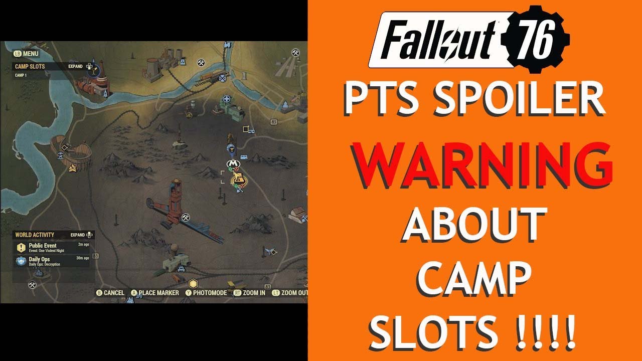 Fallout 76 PTS SPOILER. A WARNING ABOUT CAMP SLOTS !!!